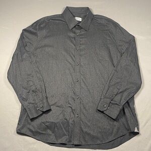 Robert Graham Men’s Gray Button Down Dress Shirt Size XXL